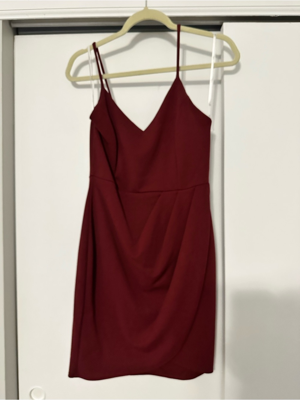 Lulu's Burgundy Spaghetti-Strap Mini Dress